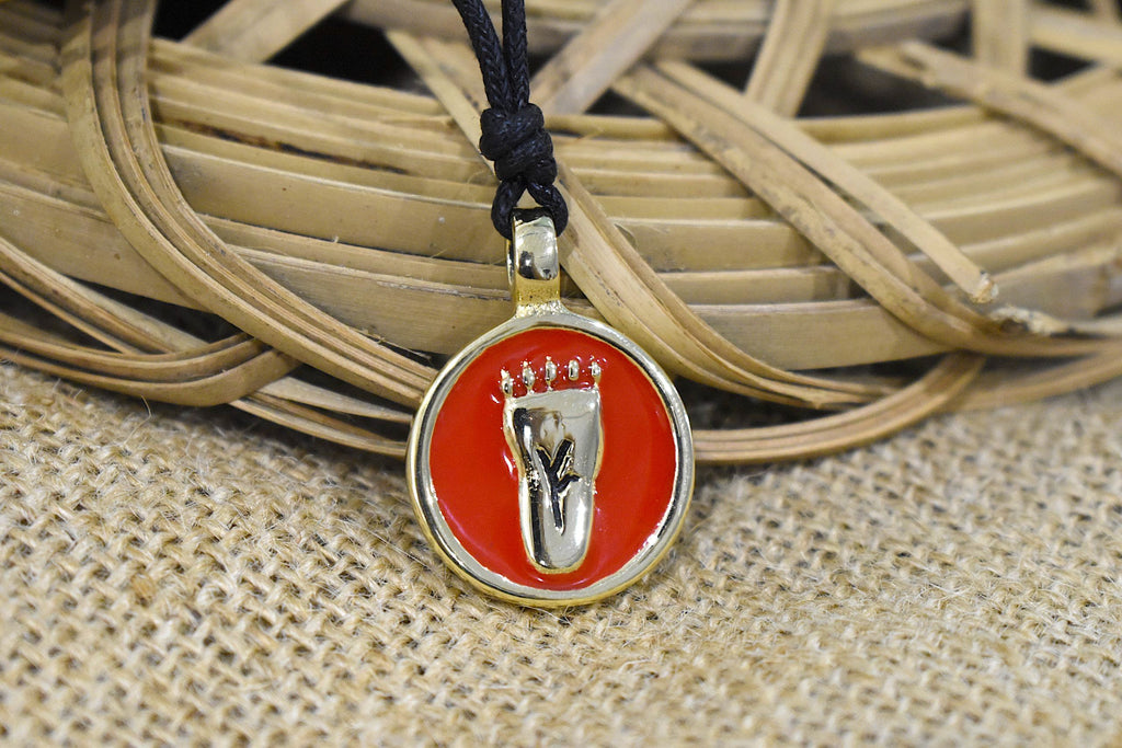 Baby Foot Feet Golden Brass Charm Necklace Pendant Jewelry