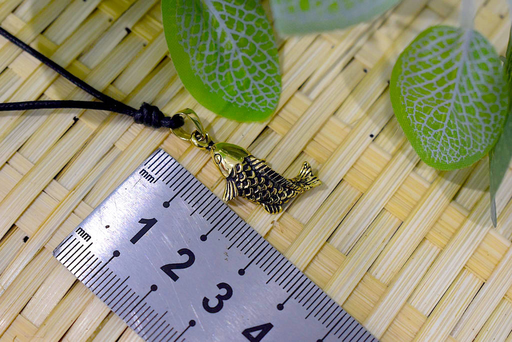 Fish Sterling Silver Brass Charm Necklace Pendant  Marine Melody Jewelry