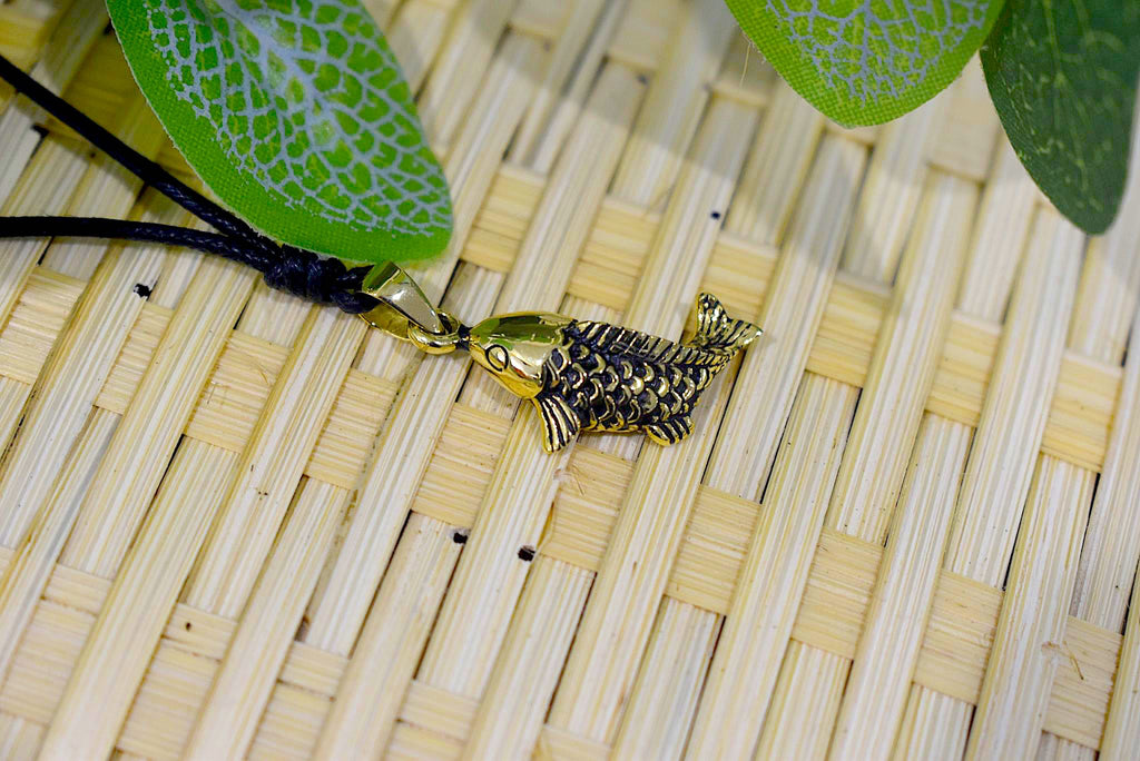 Fish Sterling Silver Brass Charm Necklace Pendant  Marine Melody Jewelry