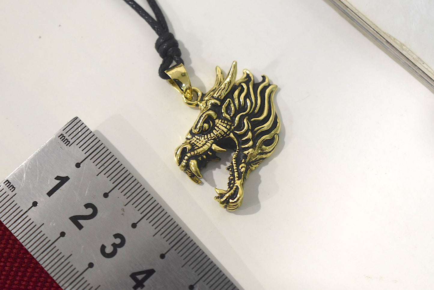 Dragon's Majesty Sterling-silver Brass Charm Necklace Pendant Jewelry