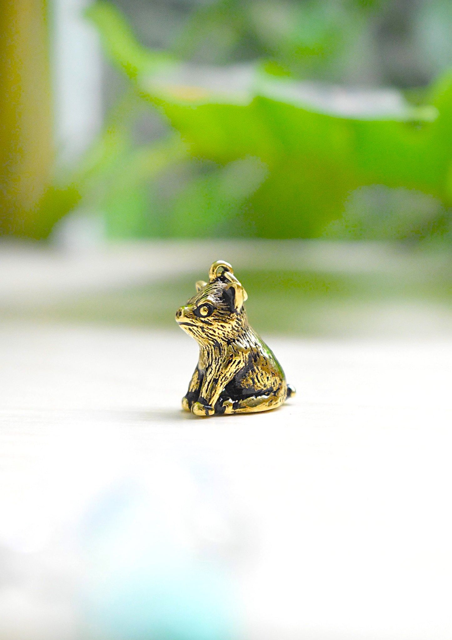 Cute Sitting Wild Boar Gold Brass Charm Necklace Pendant Jewelry