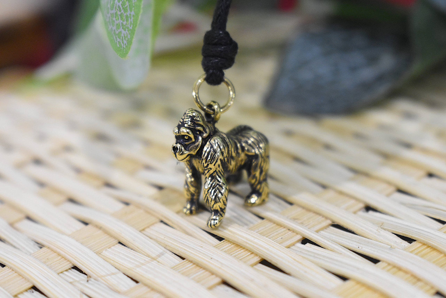 King Kong Gorilla 92.5 Sterling Silver Gold Brass Necklace Pendant Jewelry