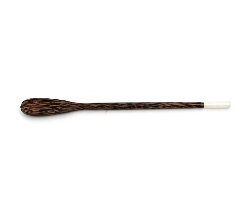 Handcrafted Natural Wooden Cooktail Stirrer Mixing Spoon - Mother of Pearl Inlay