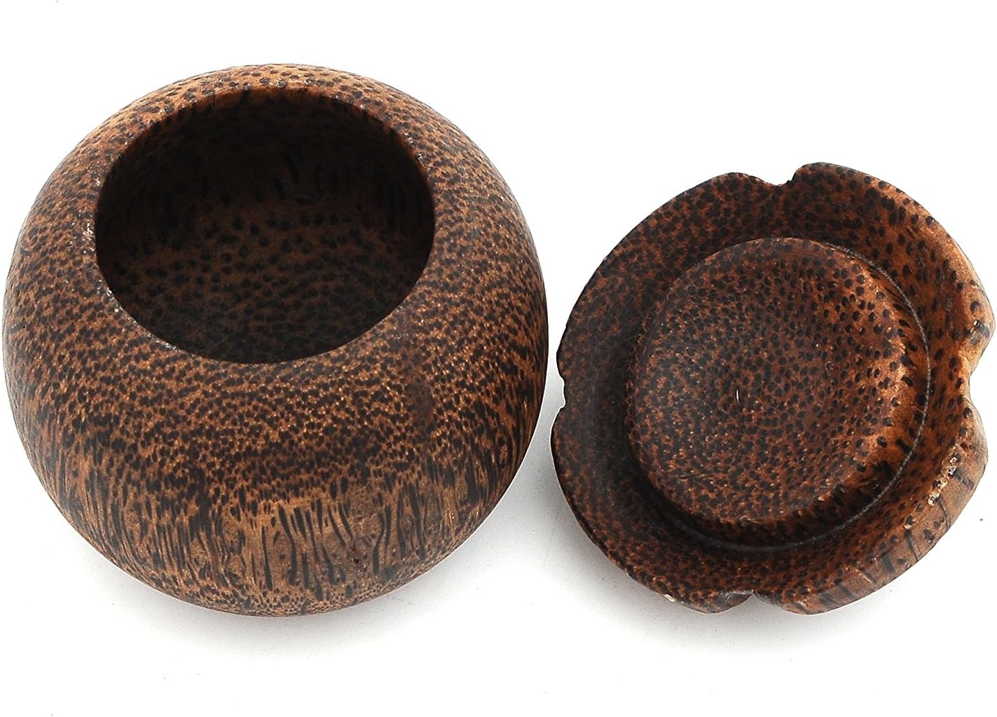 Coconut Wood Spice Jars – Unique Mangosteen Shape