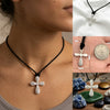 Cross multi color 92.5 Sterling Silver Necklace Pendant Jewelry.