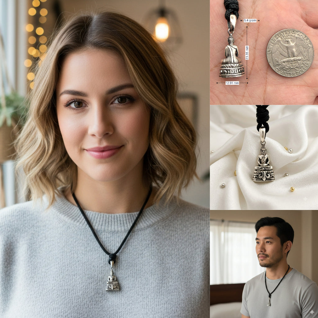 Seven Days Of The Week Buddha Sterling-silver Pewter Brass Charm Necklace Pendant Jewelry