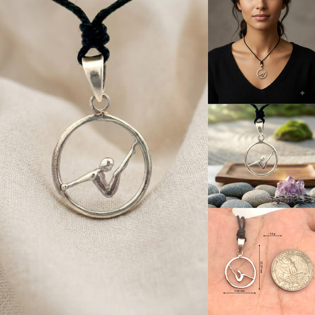 Yoga Pose 92.5 Sterling Silver Gold Brass Charm Necklace Pendant Jewelry