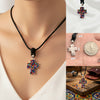 Elegant Multicolor Rhinestone Cross Charm 92.5 Sterling Silver  Necklace Pendant Jewelry