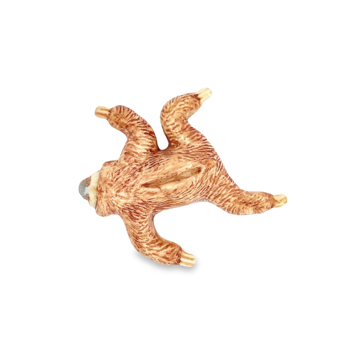 Cute Slow Sloths Ceramic Figurine Hand Made Painted Ceramic Animals De ...