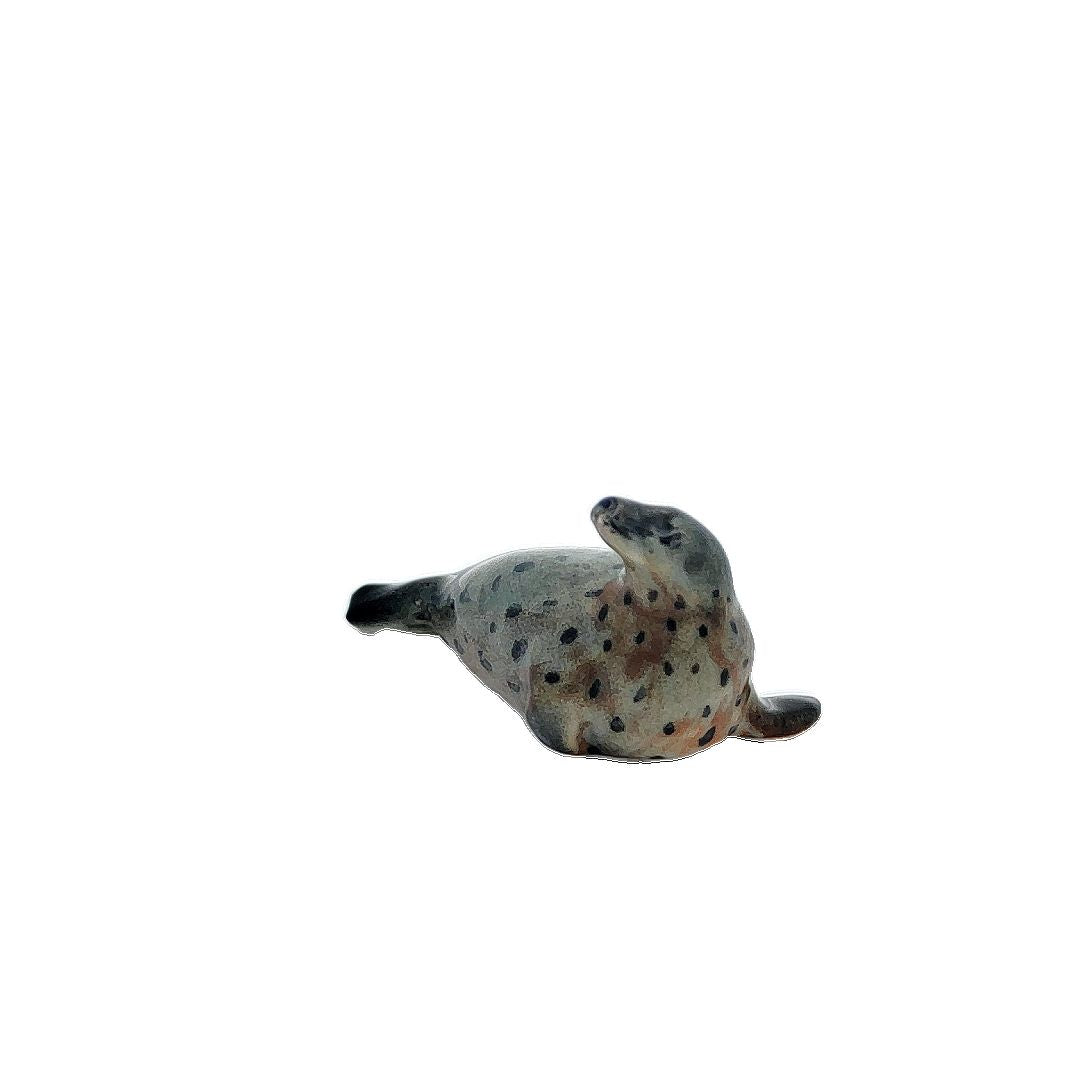 Seal Sea Dog Ceramic Figurines Ocean Animal Miniature Porcelin Collectible Decor