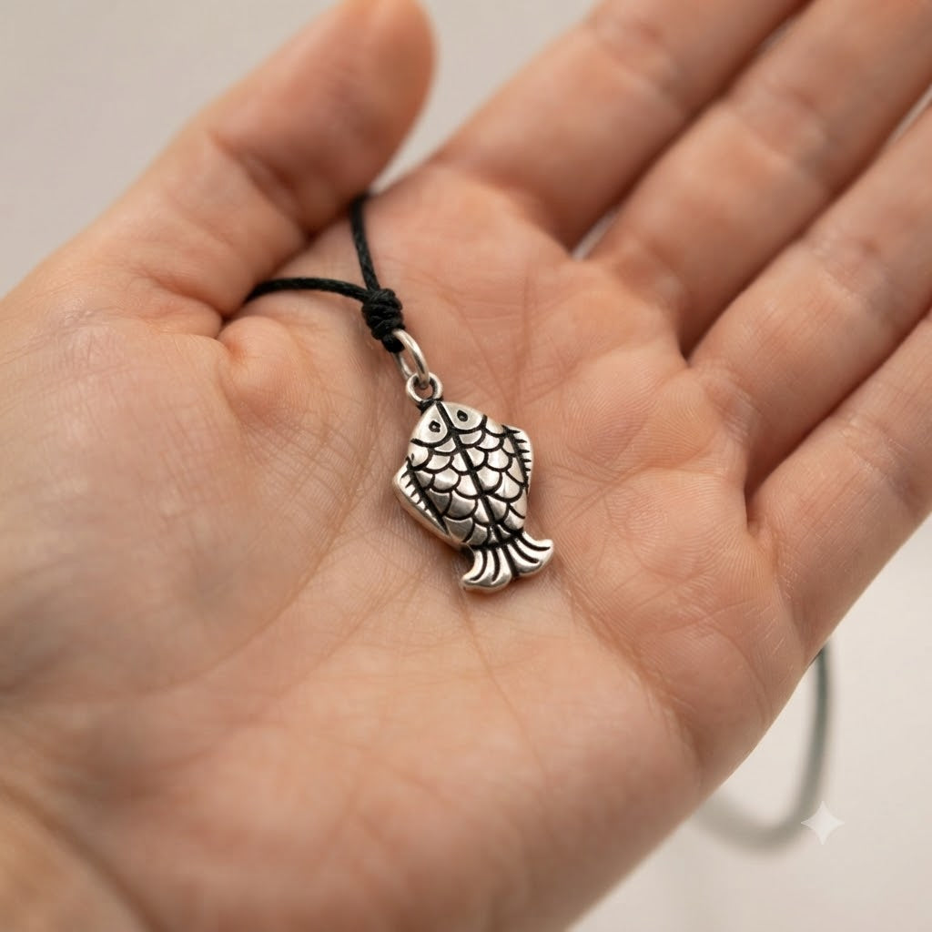Fish Couple 92.5 Sterling Silver Gold Brass Charm Necklace Pendant Jewelry