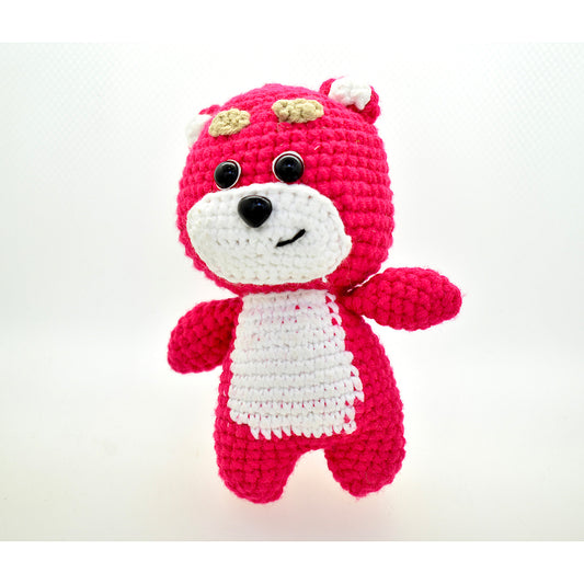 Disney Toy Story Lotso Bear Handmade Amigurumi Stuffed Toy Knit Crochet Doll VAC