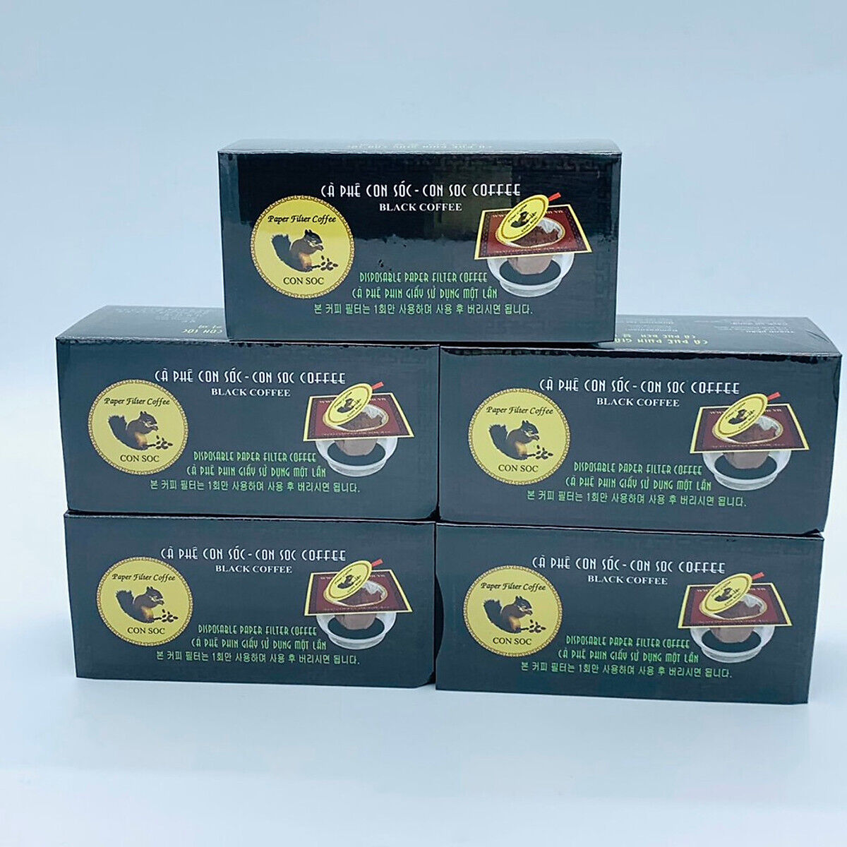 Vietnam Con Soc Ground Coffee Box Paper Filter Coffee Variety Flavours
