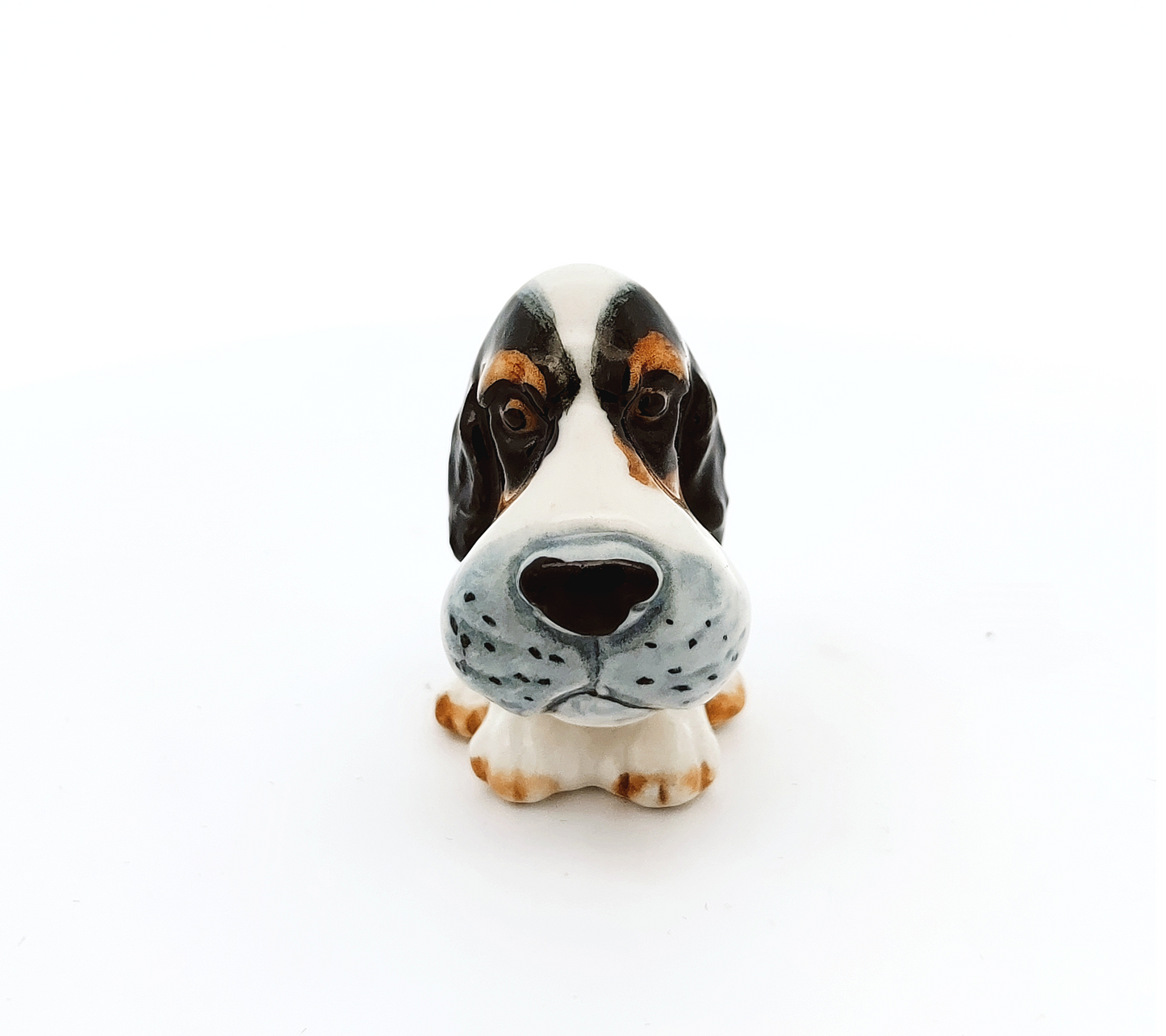 Cocker Spaniel Dog Big Head Ceramic Figurine Hand Painted Miniature Collectible Statue