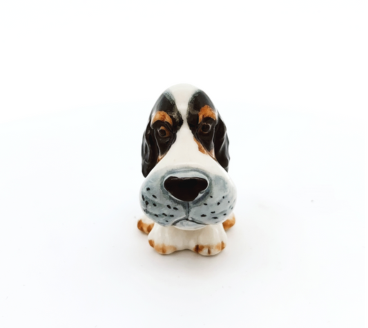 Cocker Spaniel Dog Big Head Ceramic Figurine Hand Painted Miniature Collectible Statue