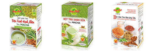 Hung Phat - Macha Green Milk Tea, Almonds Green Bean Lentil Milk Instant Powder