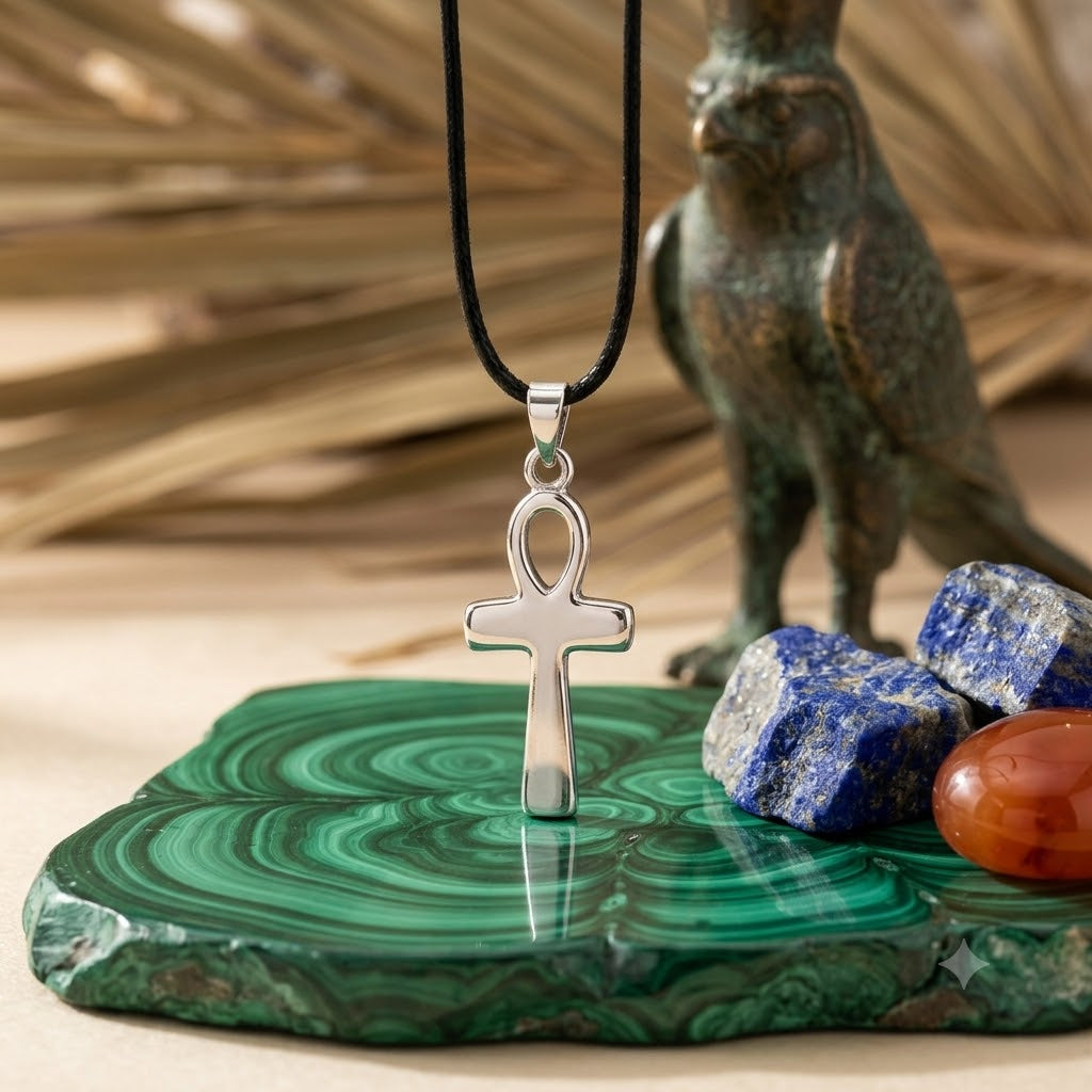 Egyptian Ankh Key 92.5 Sterling-silver Pewter Brass Necklace Pendant Jewelry