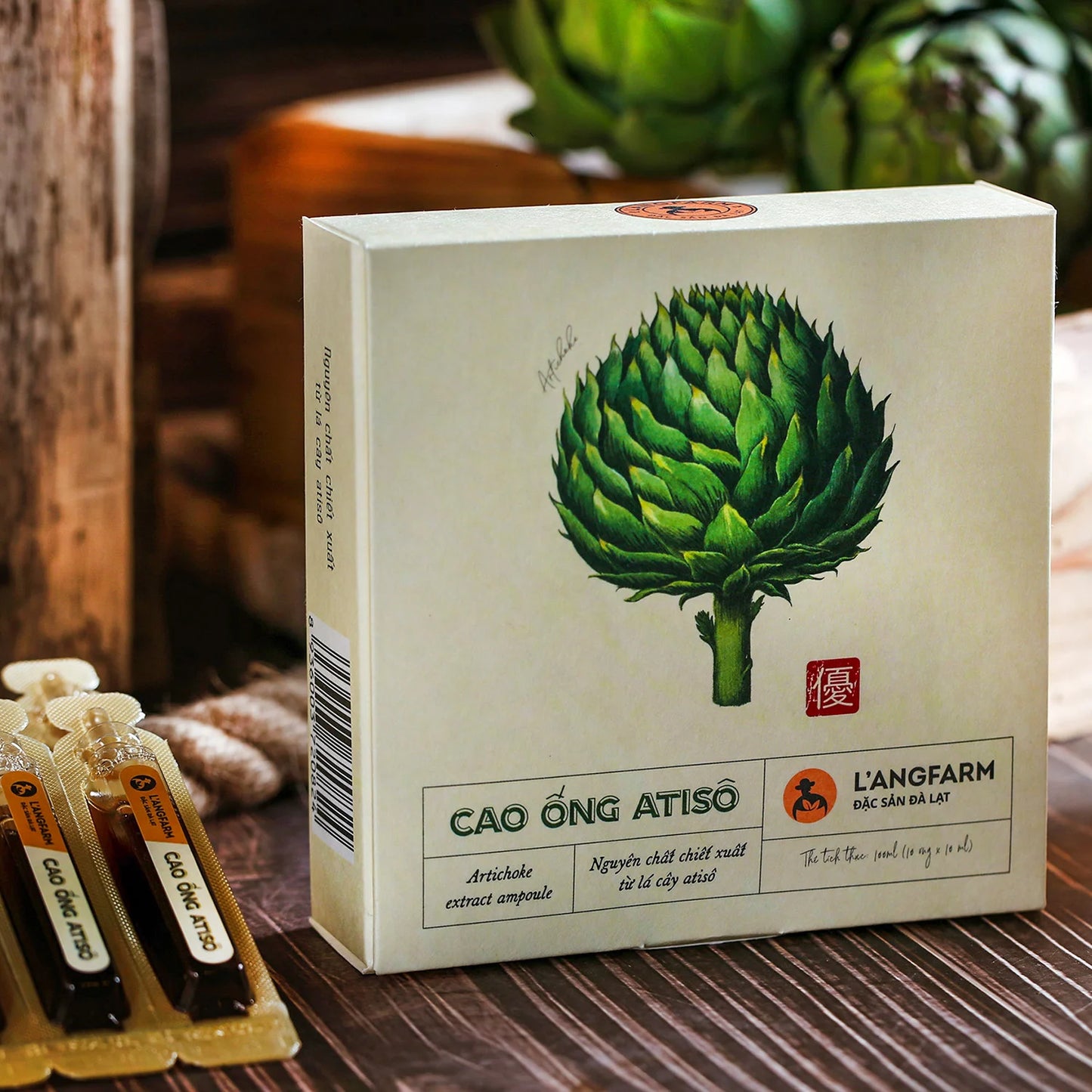 Langfarm-Artichoke Extract Ampoule-Pure Extracted From Artichoke Leaves-Antique Design
