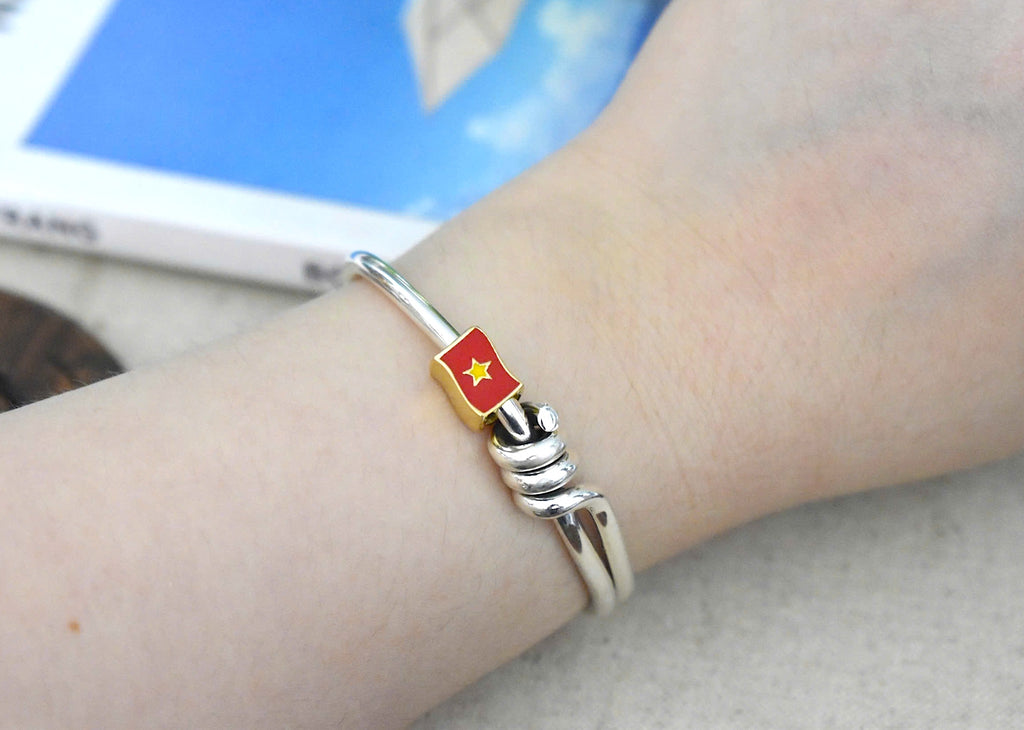 Vietnam Bracelet Charms Country Flags Golden Brass Charm Bracelet Jewelry