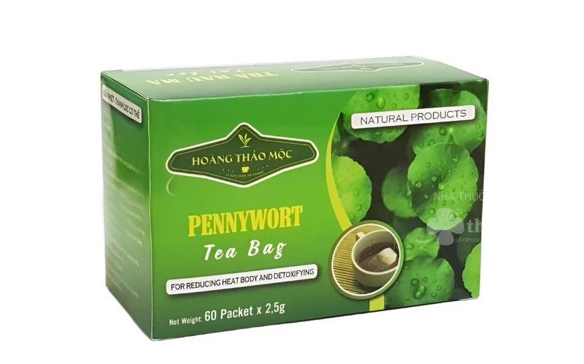 Hoang Thao Moc Tea - Pennywort Tea Bag For Reducing Heat Body & Detoxifing 60 Packet x 2.5g