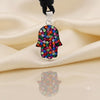 Hamsa Hand multi color 92.5 Sterling Silver Pewter Necklace Pendant Jewelry.