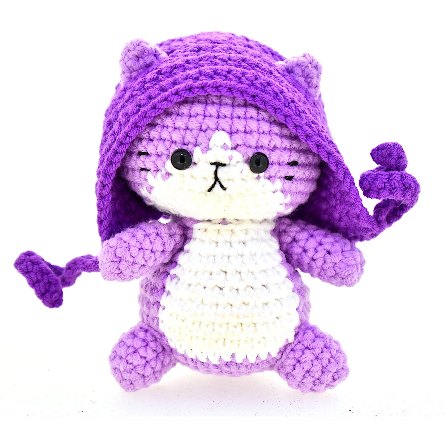 Cat In Knit Hat Handmade Amigurumi Stuffed Toy Knit Crochet Doll VAC