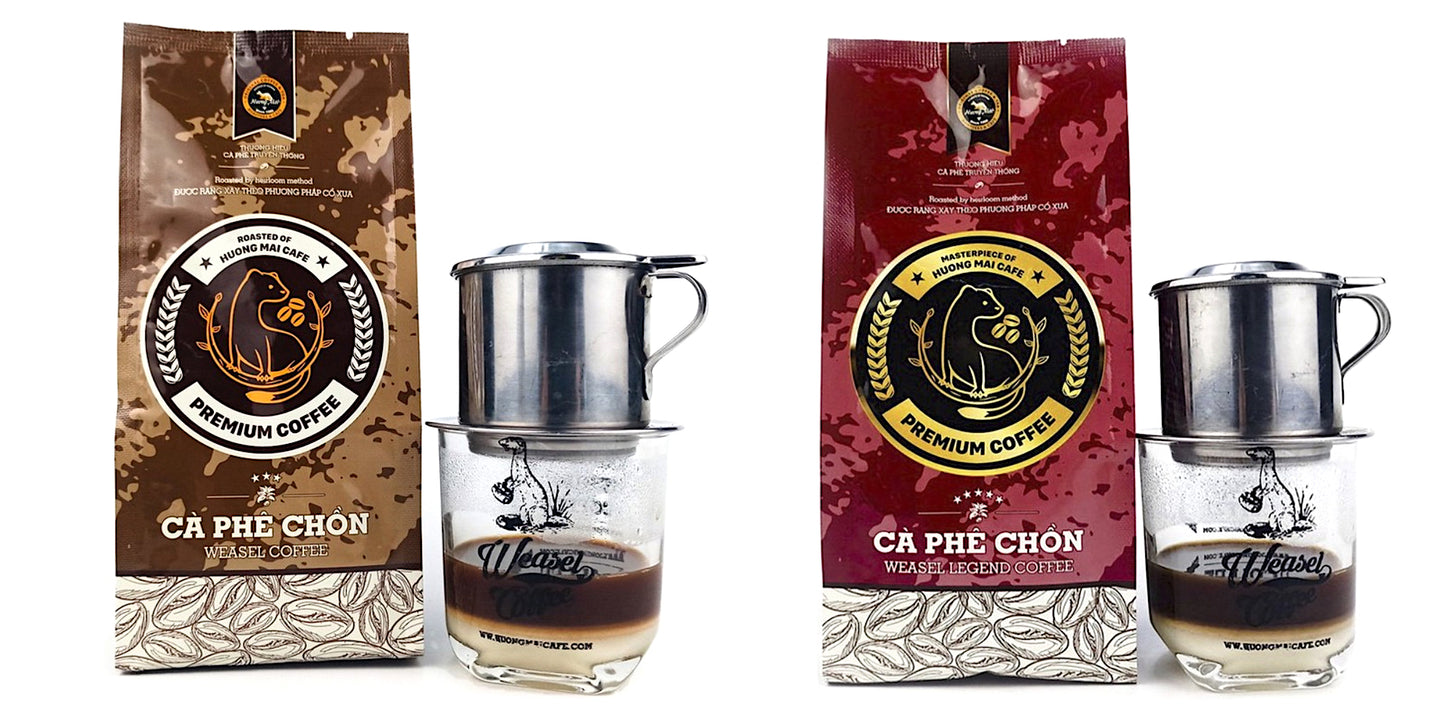 Huong Mai Coffee - Grinding Weasel Coffee - Roasted By Heirloom Method - 250g