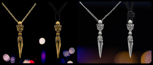 Tibetan Dagger Handmade Silver Pewter Gold Brass Necklace Pendant Jewelry