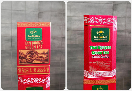 Dai Gia Tea - Thai Nguyen Green Tea 200g & Tan Cuong Green Tea 100g Special Quality Vietnamese Tea