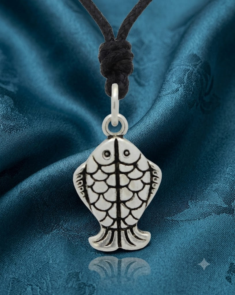 Fish Couple 92.5 Sterling Silver Gold Brass Charm Necklace Pendant Jewelry