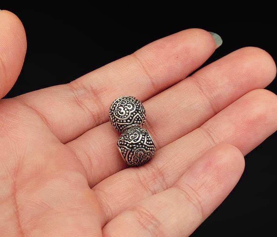925 Sterling Silver Medium Beads For Bracelet Necklace Jewelry Making Supplies
