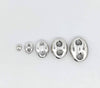 92.5 Sterling Silver 3D Puff Mariner Anchor Chain Link Beads Size XS to XL