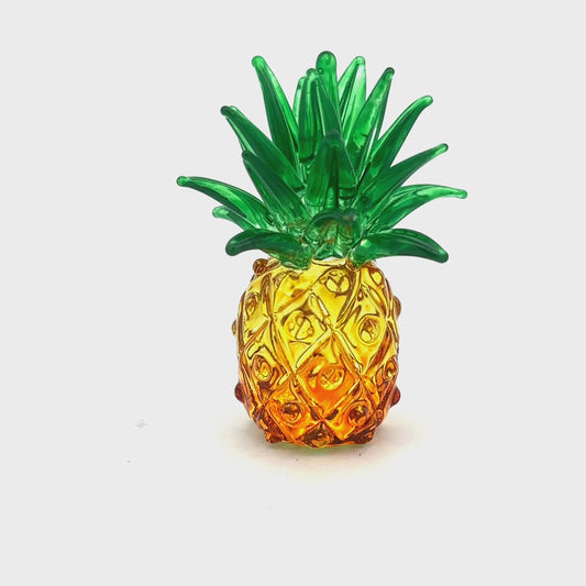 Hawaii Pineapple Handmade Blown Glass Figurines Art Collectible Tropical Gift