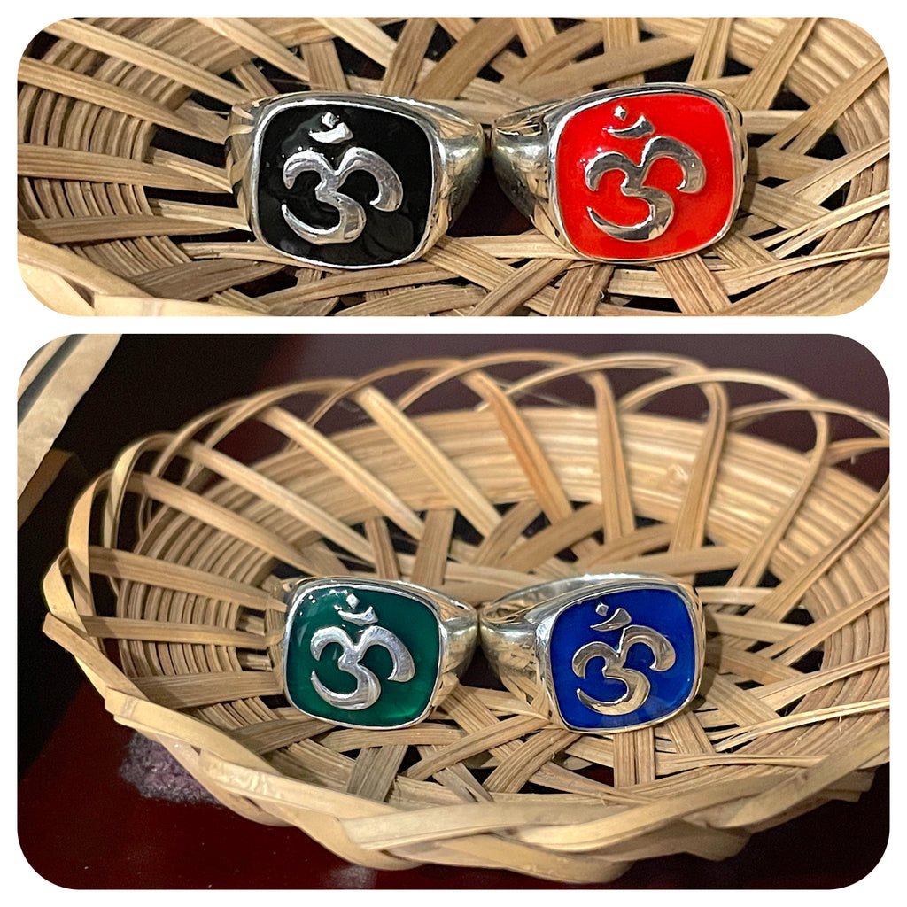 Unique Hindu Aum Om Ohm Word Sterling Silver Ring Jewelry Size 25