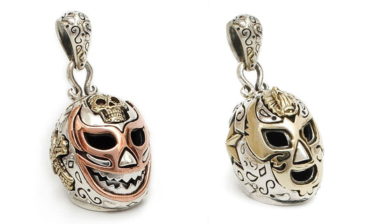 Wrestling Mask 925 Sterling Silver Pendant Necklace Jewelry