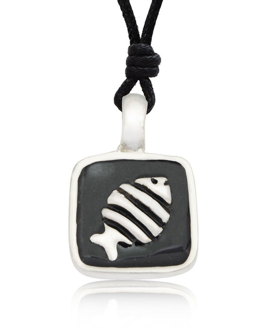 Fish Silver Pewter Charm Necklace Pendant Jewelry