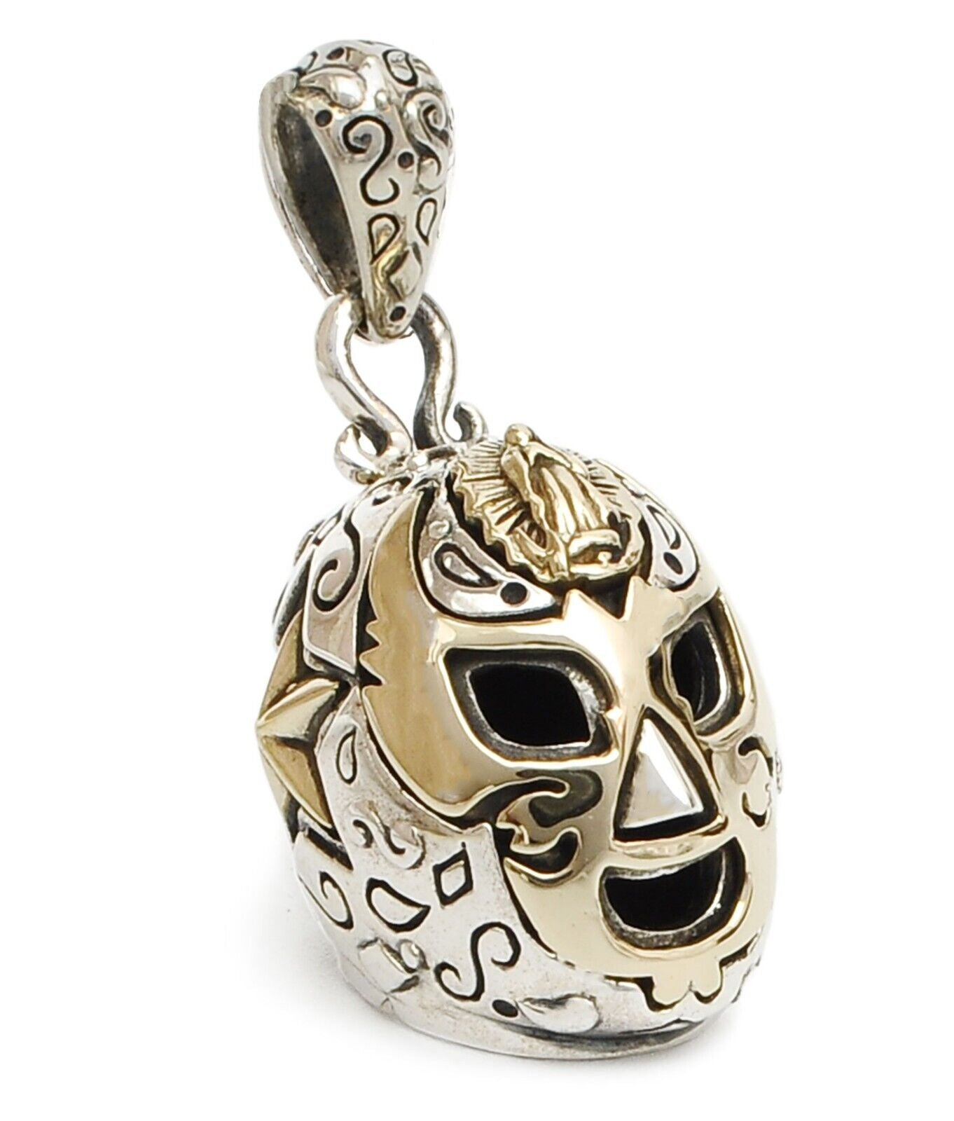 Wrestling Mask 925 Sterling Silver Pendant Necklace Jewelry