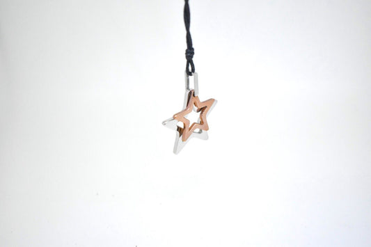 Double Star Stainless Steel Brass Charm Necklace Pendant Jewelry