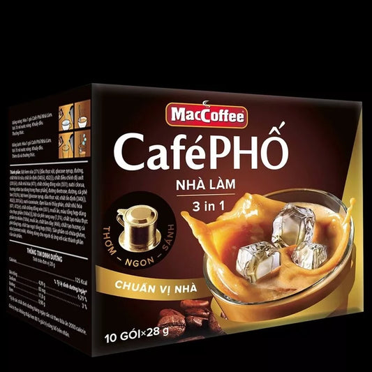 Cafe Pho Vietnamese 3in1 Instant Coffee Mix, Iced Milk, Black, Nha Lam Coffee, Gold 3 in 1