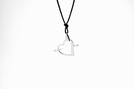 Chunky Cupid Heart Stainless Steel Necklace Pendant Jewelry