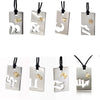 Astrology Sign Horoscope 18K Gold & Stainless Steel Necklace Pendant Jewelry