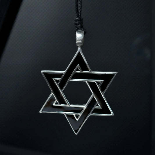 Jewish Star Of David Israel Silver Pewter Charm Necklace Pendant Jewelry