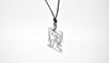 Small Hearts In Rectangle Stainless Steel & 18K Gold Necklace Pendant Jewelry