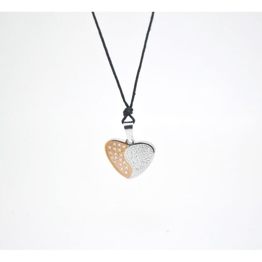 Lovely Heart Stainless Steel Brass Charm Necklace Pendant Jewelry