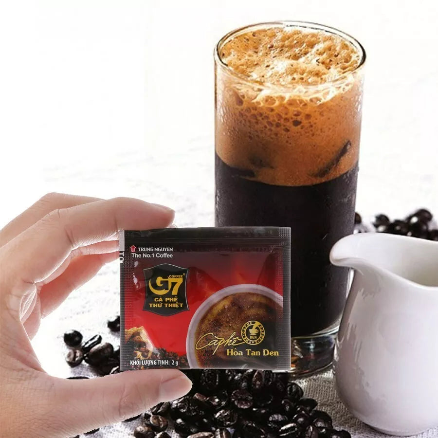 Trung Nguyen G7 Instant Pure Black Coffee - 15 Bags x 2g/ 50 Bags x 2g Grams VietsWay Seller