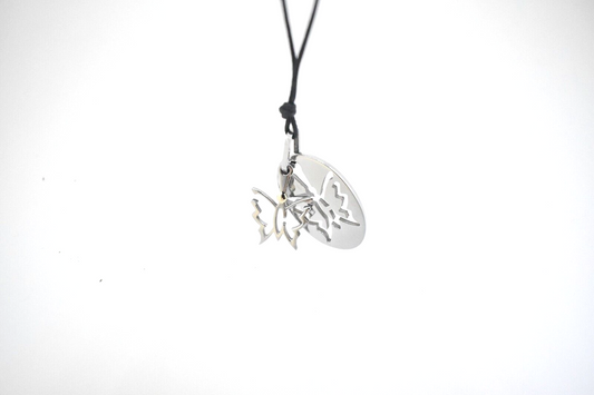 Lovely Butterfly Stainless Steel & 18K Gold Necklace Pendant Jewelry
