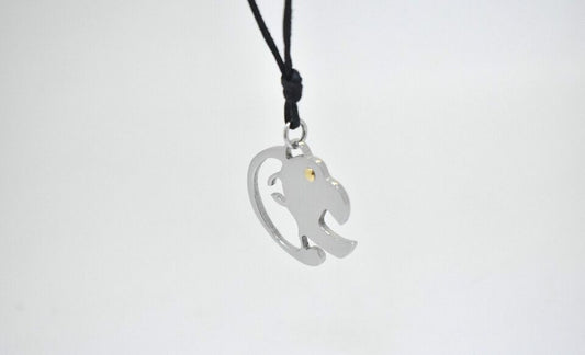 Abstract Lion Stainless Steel & 18K Gold Necklace Pendant Jewelry