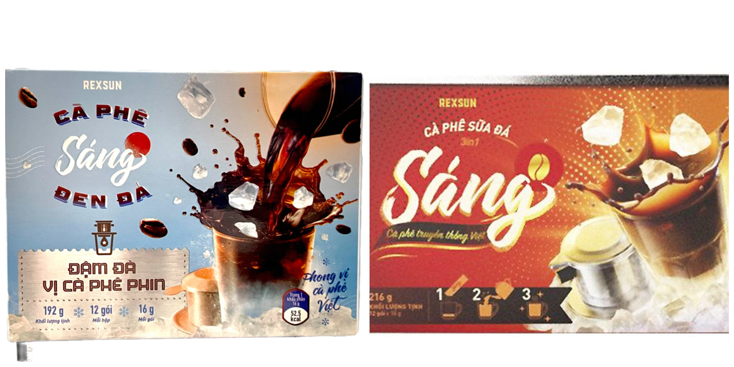 Rexsun Sang Coffee -  Iced Milk 3IN1 Coffee & Black Iced Coffee 216g & 192g