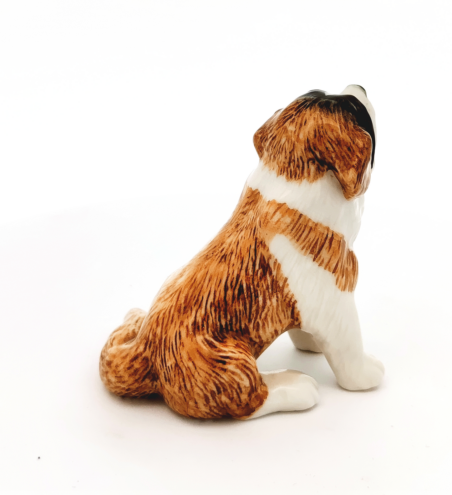 Saint Bernard Dog Ceramic Figurine Hand Painted Porcelain Gift Collectible DecorHandmade Miniatures Cerami Figurine Animals Decor Collection