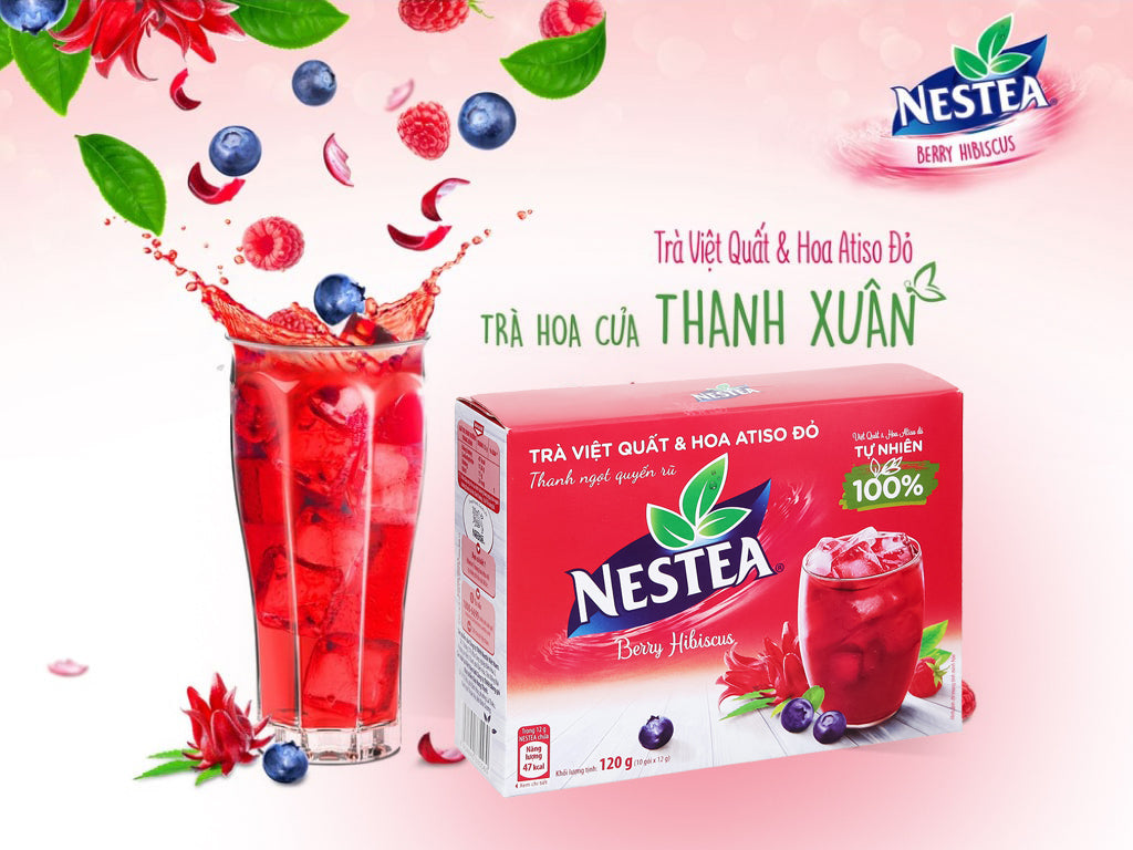 Nestea Instant Tea - Fruits & Berry Hibiscus, Lemon, Jasmine Flavour - Fresh, Sweet Tea